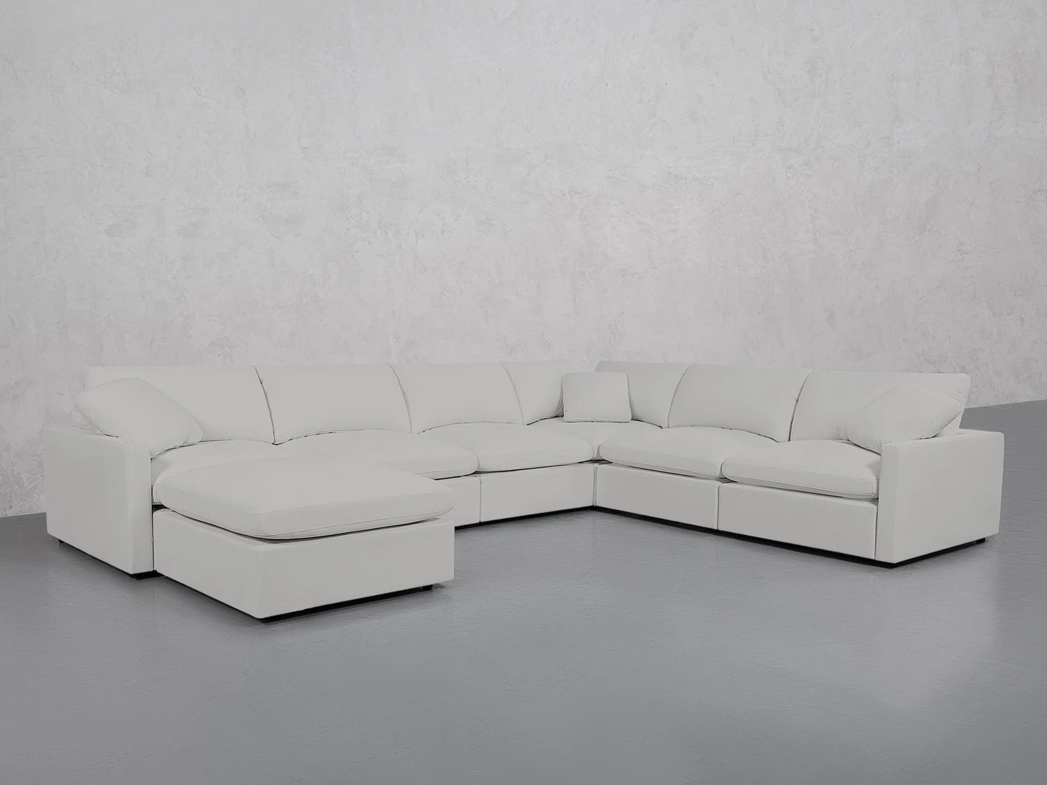 7-Seat Modular Chaise Corner Right Sectional (Thin Arms) - Image 149