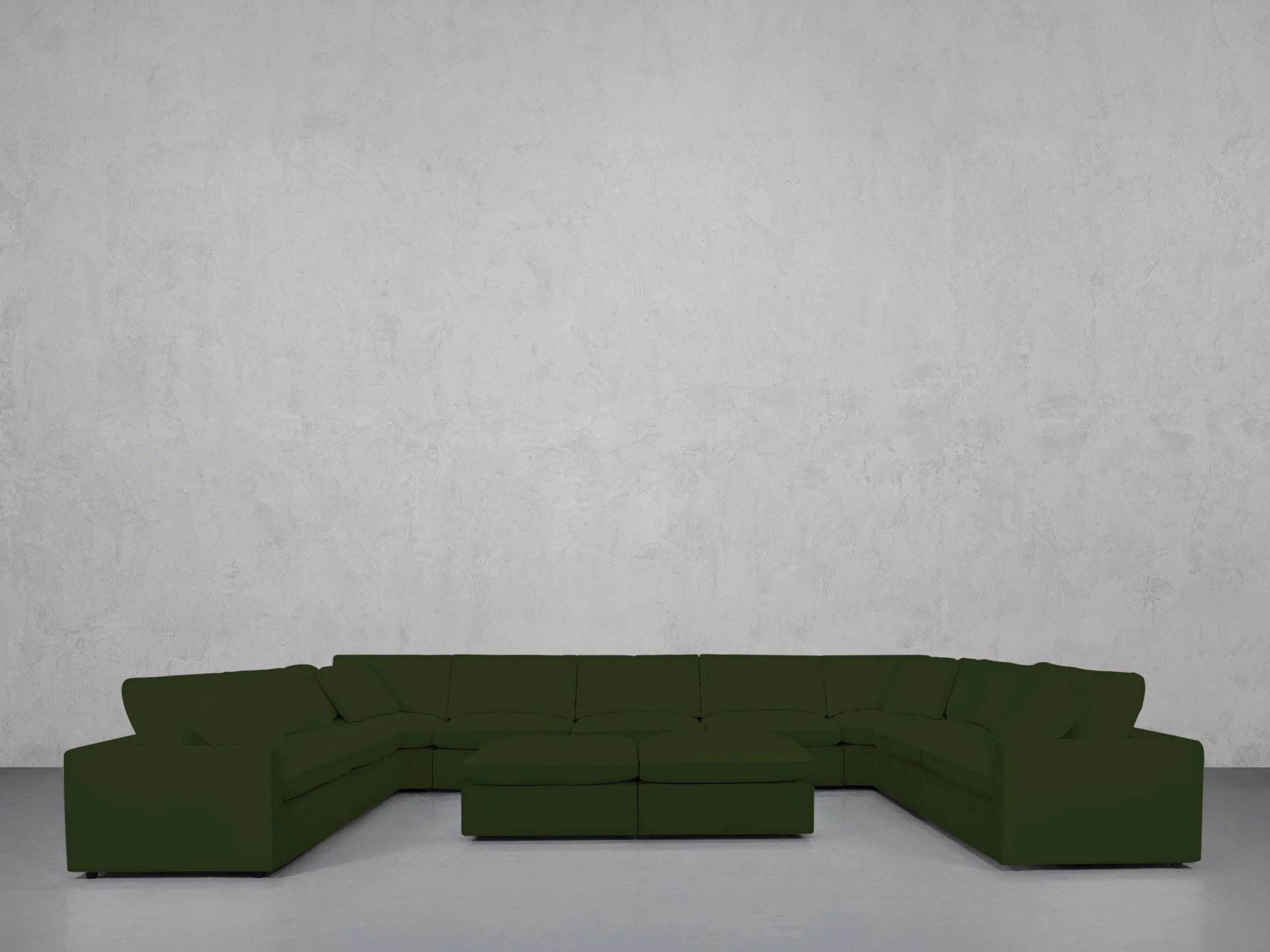 9-Seat Modular U-Sectional with Double Ottoman (Thin Arms) - Image 85